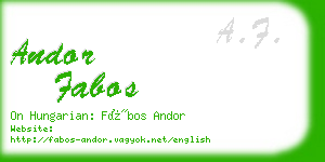 andor fabos business card